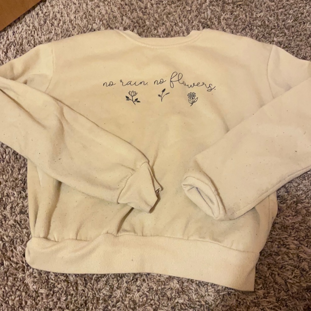 “no rain no flowers” hoodie